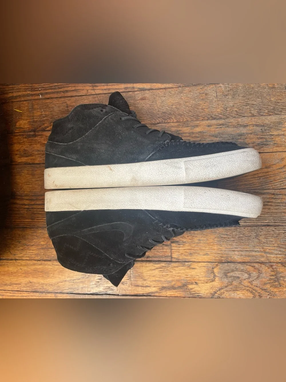 Nike SB Zoom Air Max Men's Black Suede Leather Moccasin-Style High-Top Sneakers